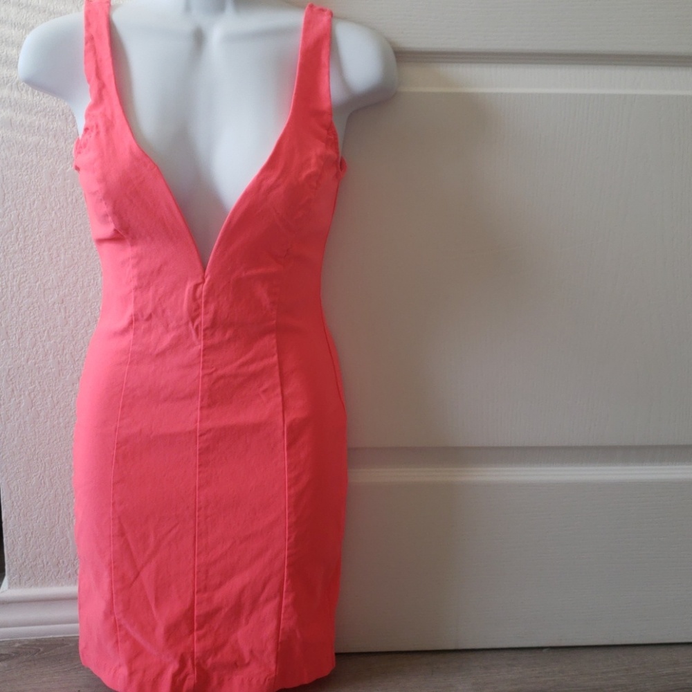 Neon pink bodycon dress